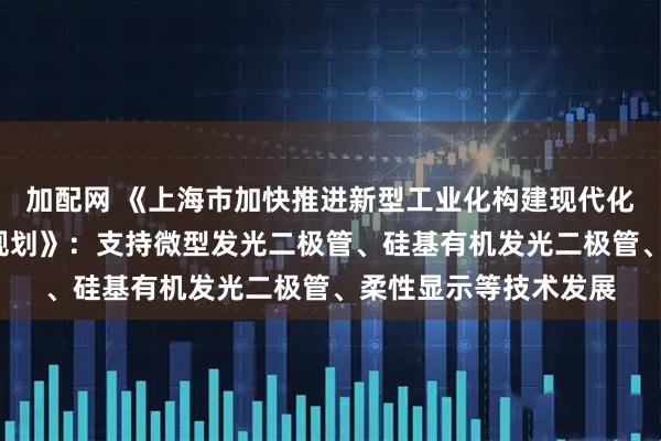 加配网 《上海市加快推进新型工业化构建现代化产业体系“十五五”规划》：支持微型发光二极管、硅基有机发光二极管、柔性显示等技术发展